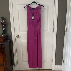 Charlie Paige Fuchsia Scoop Neck Maxi Dress